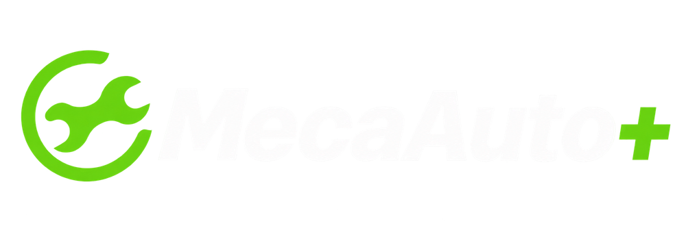 Logo Meca Auto+ sur fond sombre